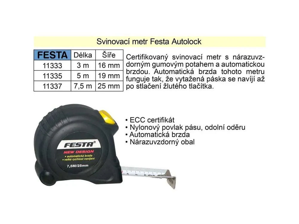 Metr svinovací Festa Autolock délka 5 m