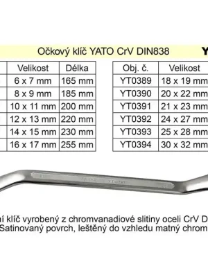 Očkový klíč Yato 12x13mm CrV
