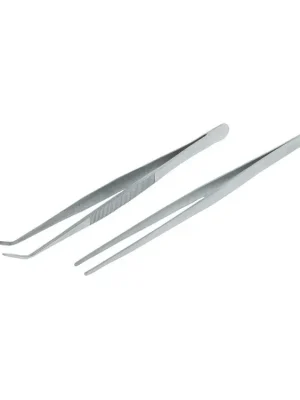 Pinzety nerezové sada 2 kusy rovná a zahnutá délka 150mm