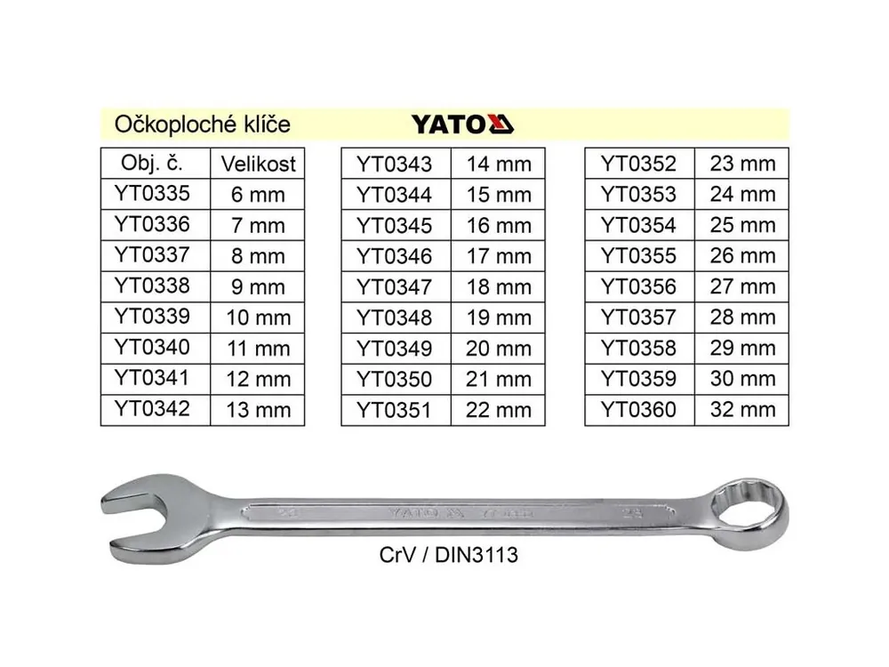 YATO Očkoplochý klíč 16mm CrV