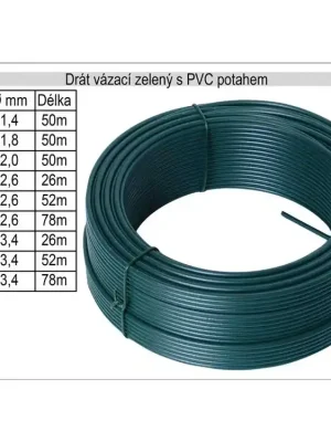 Drát napínací s PVC potahem 2,0mm délka 50m