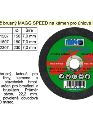 Kotouč brusný na kámen a litinu MAGG SPEED 180x7