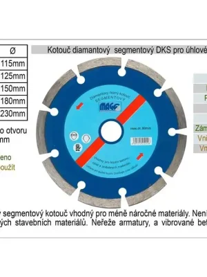 Kotouč diamantový segmentový pro úhlové brusky DKS125