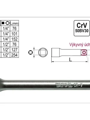 Prodloužení 1/2" výkyvné délka 127mm