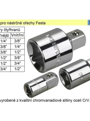 Redukce Festa rozměr vnější 1/2"_ vnitřní  3/4"