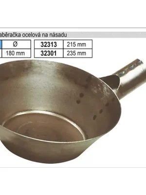 Zednická naběračka na násadu ocelová 215mm