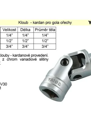 Kloub - kardan 1/2" pro gola ořechy