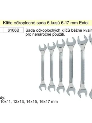 Klíče stranové sada 6 kusů 6-17mm W.S