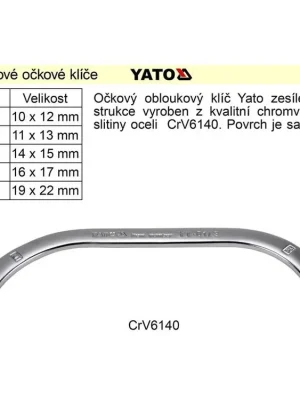 Očkový klíč Yato obloukový 14x15mm CrV