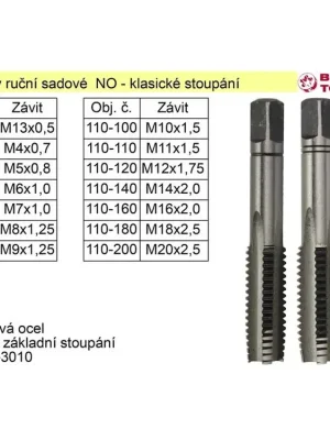 Závitníky ruční sadové  M2 NO klasický závit