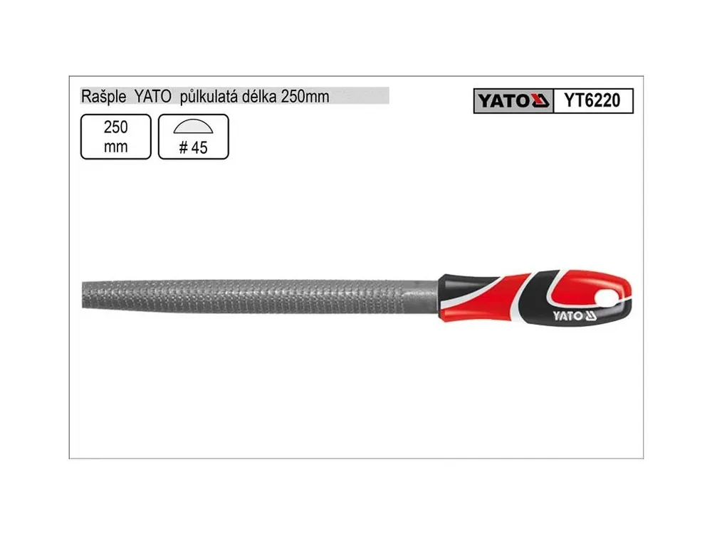 Rašple YATO půlkulatá délka 250mm