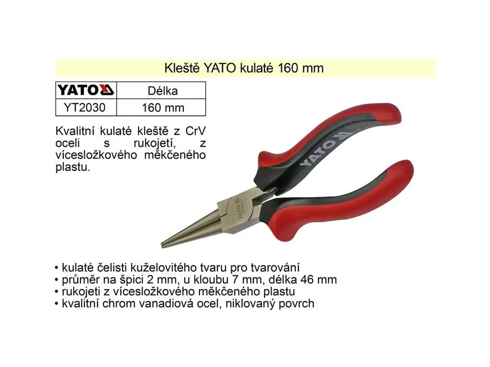 Kleště YATO kulaté 160mm