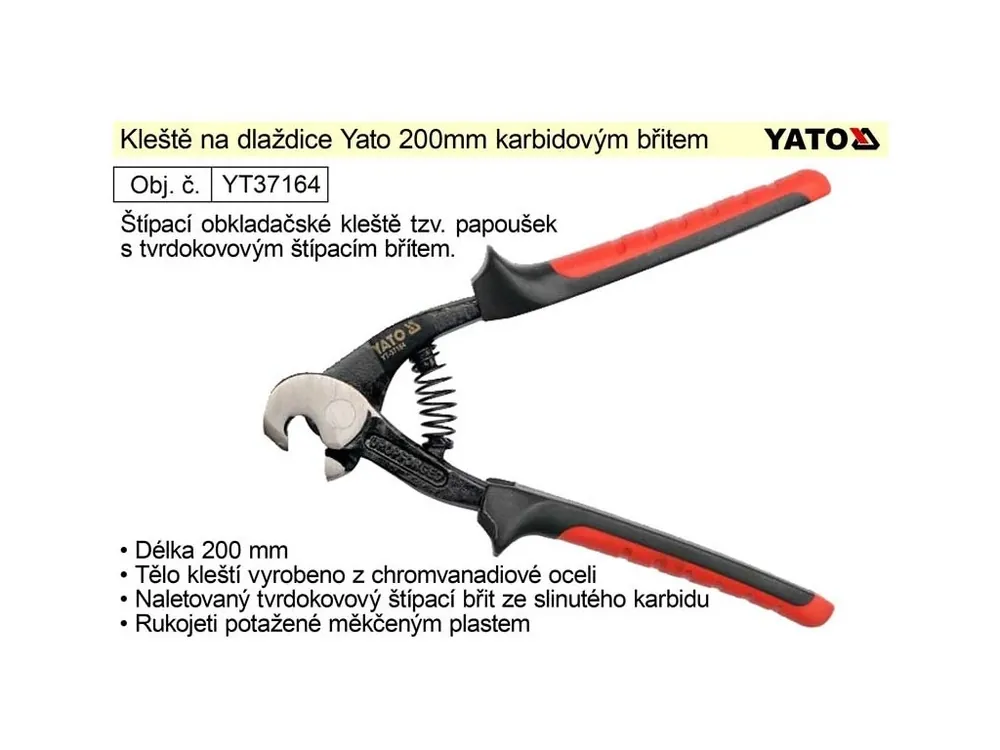 Kleště na dlaždice Yato 200mm karbidovým břitem