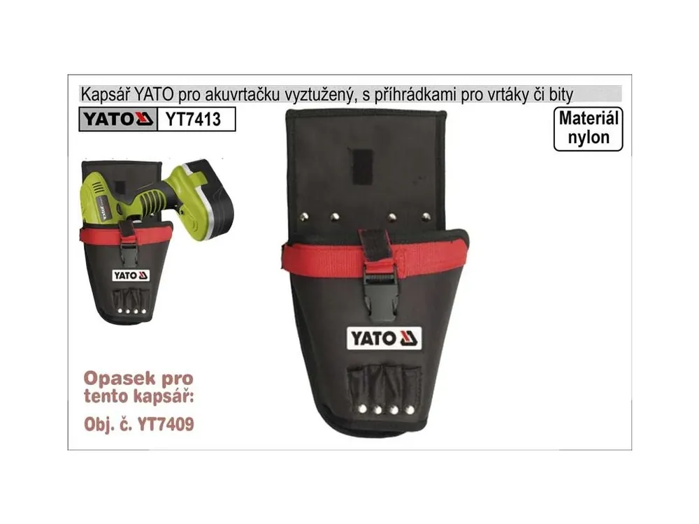 Kapsář YATO na vrtačku vyztužený s příhrádkami na vrtáky či bity