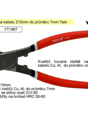 Kleště na kabely 210mm do průměru 7mm Yato