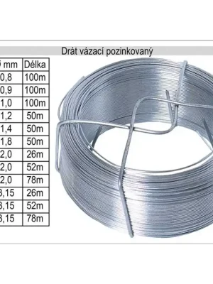 Drát napínací pozinkovaný 2,0mm délka 78m