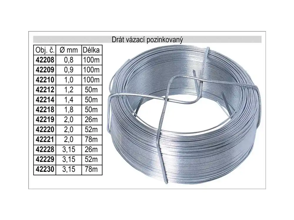 Drát napínací pozinkovaný 2,0mm délka 78m
