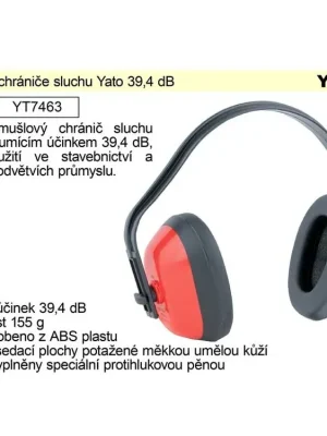 Mušlové chrániče sluchu Yato 39,4 dB