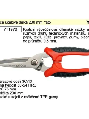 Nůžky více účelové délka 200 mm Yato
