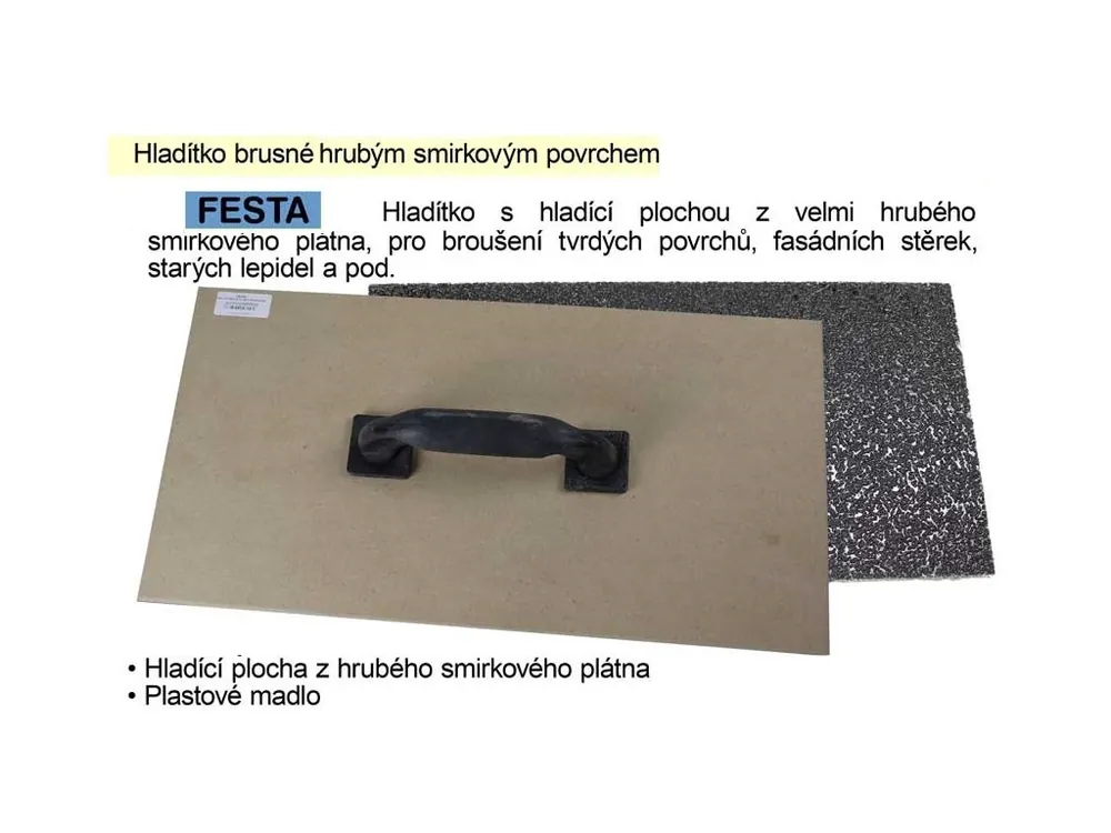 FESTA Hladítko brusné 400x200mm s hrubým smirkovým povrchem P16