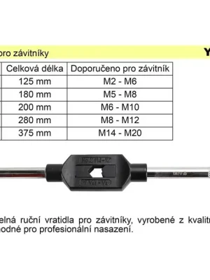 Vratidlo pro závitníky M3-M12  délka 200mm