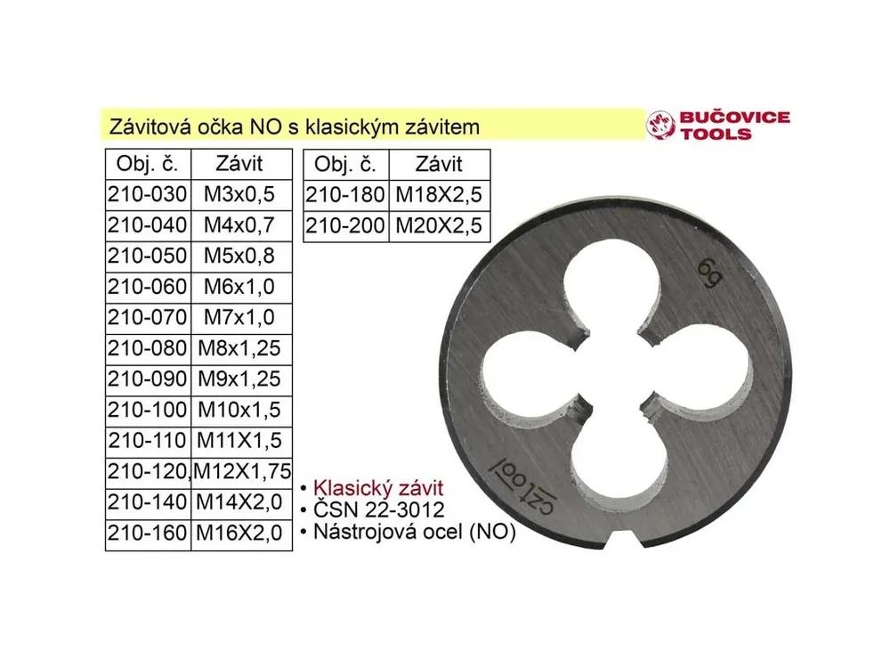 Závitové očko M7x1,0 NO klasický závit