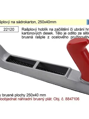 Hoblík rašplový na sádrokarton 250x40mm