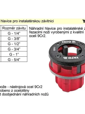 Náhradní hlavice   1/4" pro instalatérskou závitnici
