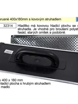 Hladítko brusné 400x180mm na fasádní polystyrén s kovovým struhadlem