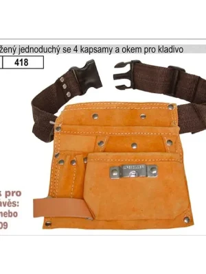 Kapsář kožený s 1 hlavní kapsou s opaskem