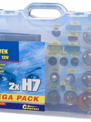 Žárovky 12V servisní box MEGA H7+H7+pojistky
