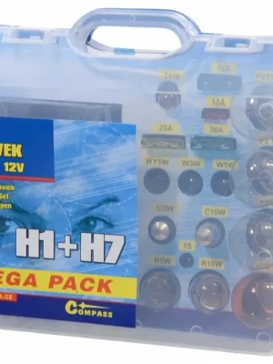 Žárovky 12V servisní box MEGA H1+H7+pojistky
