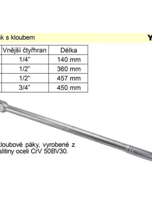 Páka trhák s kloubem 1/2" délka 360mm