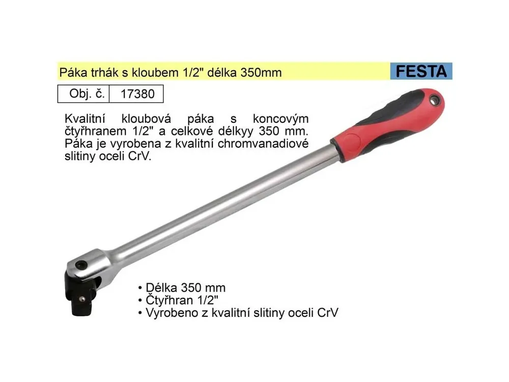 Páka trhák s kloubem 1/2" délka 350mm