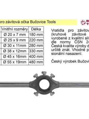 Vratidlo pro závitová očka 30x11 mm Bučovice Tools
