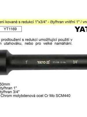 Prodloužení kované s redukcí 1"x3/4" - čtyřhran vnitřní 1" / vnější