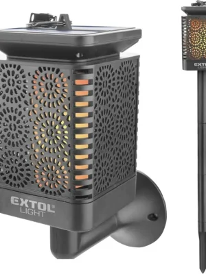 EXTOL LIGHT pochodeň LED s plamenem, solární nabíjení, 12x LED 43133