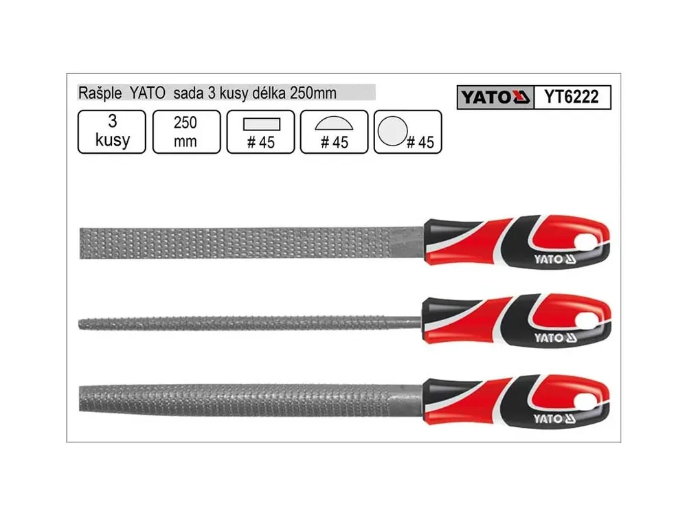 Rašple YATO sada 3 kusy délka 250mm