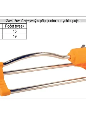 Zavlažovač výkyvný 17 trysek pro zahradní hadici s připojením na rychlospojku