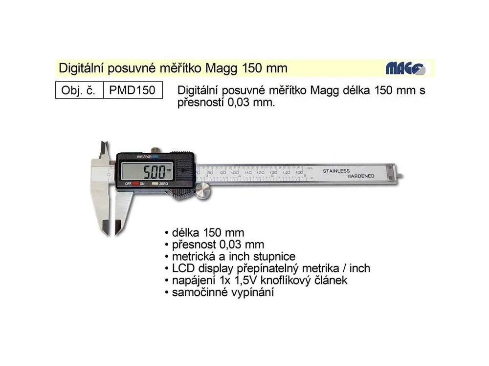 Posuvné měřítko digitální Magg 150mm