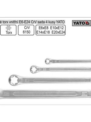 Klíče očkové torx vnitřní sada 4 kusy E6-E24mm CrV Yato