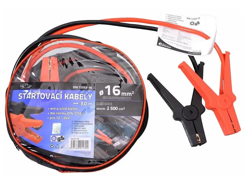 Startovací kabely 16 délka 3m TÜV/GS DIN72553