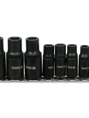YATO Nástavce na závitníky sada 10ks, adaptéry na ráčnu 1/4" a 3/8"