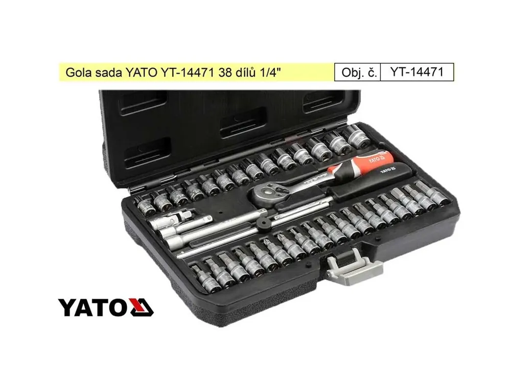 YATO Gola sada 38 dílů 1/4" YT-14471