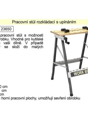 Pracovní stůl rozkládací s upínáním