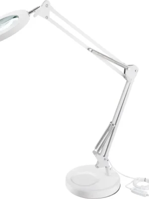 EXTOL LIGHT Stolní lupa s osvetlením, 5x zvětšení, osvětlení 2400 lm, USB napájení, bílá