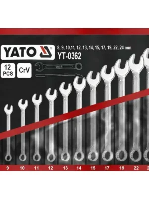 Klíče očkoploché sada 12 kusů 8-24mm CrV Yato