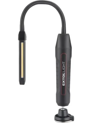 EXTOL LIGHT Lampa montážní, ohebné pracovní světlo USB nabíjecí, 500lm COB + 140lm LED