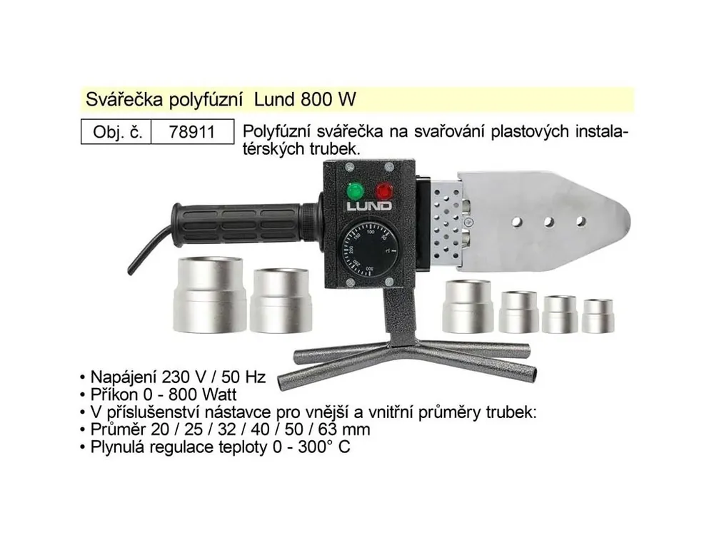 Svářečka polyfúzní Lund 800W TO-78911
