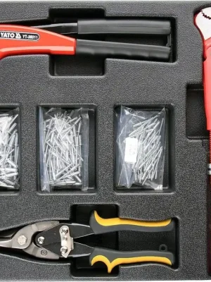 Vložka do zásuvky, YT-55478,  nýtovací kleště, nůžky na plech a hasák,  Yato